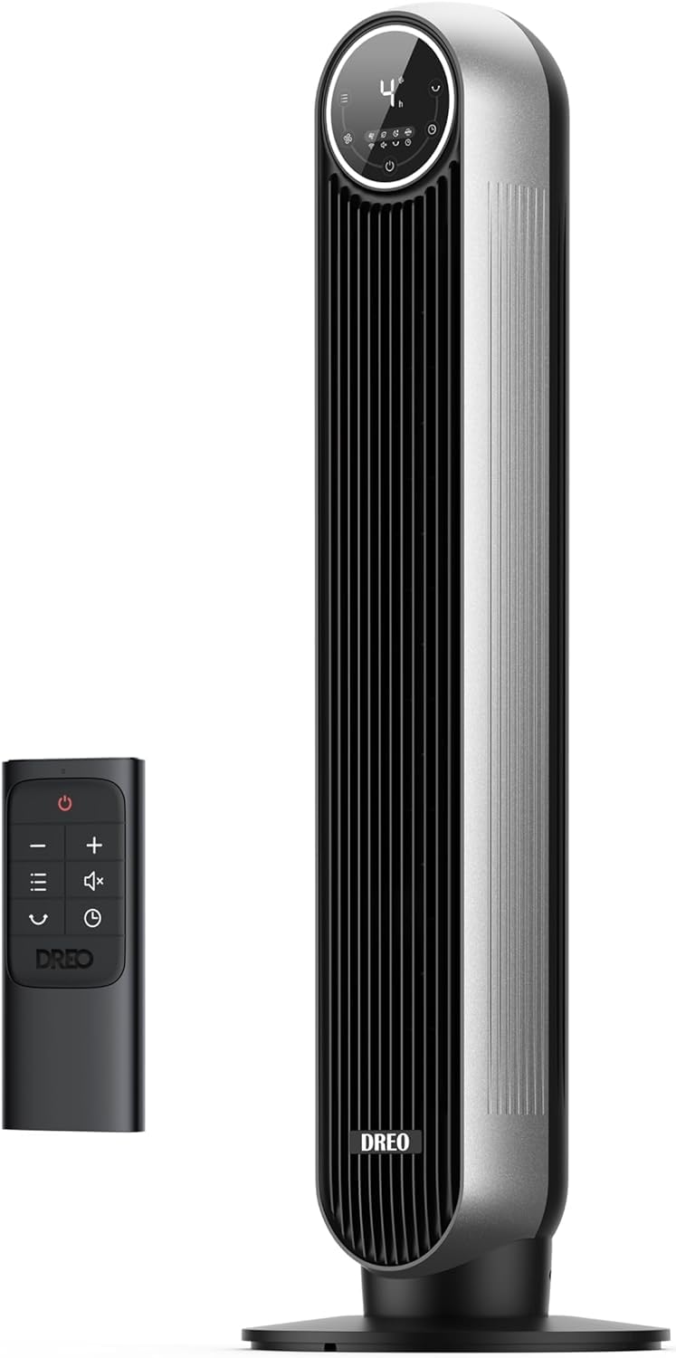 DREO DR-HTF007 Turmventilator 92 cm – 8 Stufen, 4 Modi, 20 dB, TurboWind DC-Motor, Schwarz