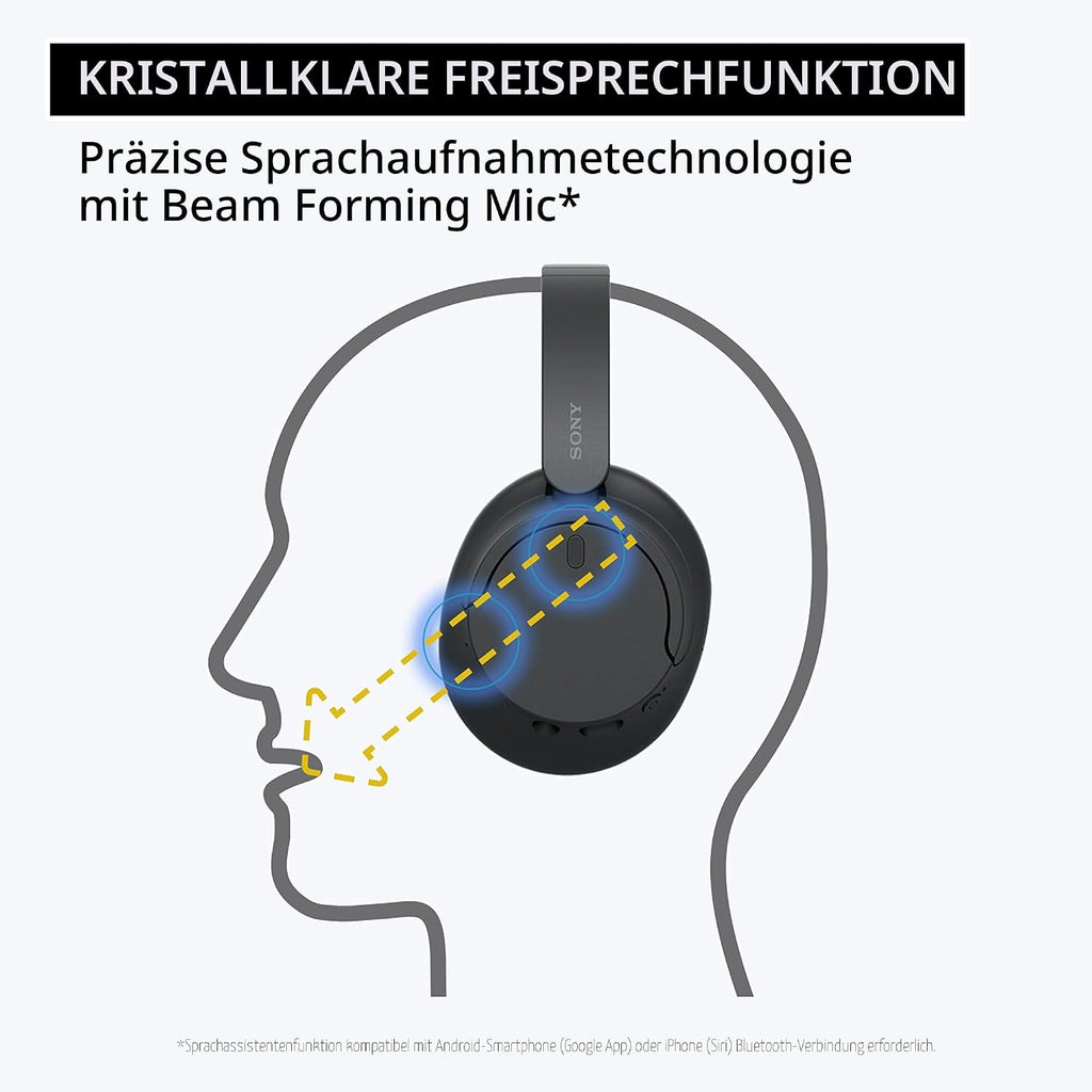 Sony WH-CH720N Kabellose Kopfhörer, Active Noise Cancelling, 35h Akku, Bluetooth 5, Schwarz
