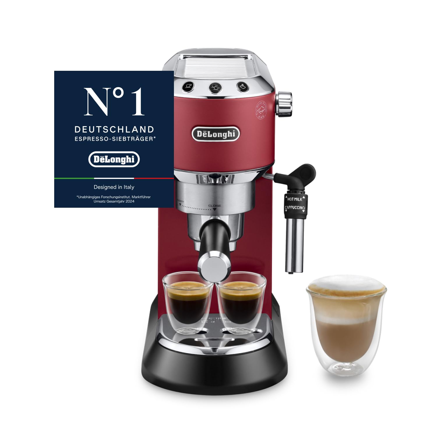 De'Longhi EC 685.M Dedica Style Espressomaschine 1L – 15 bar, Milchschaumdüse, 15cm, Metall