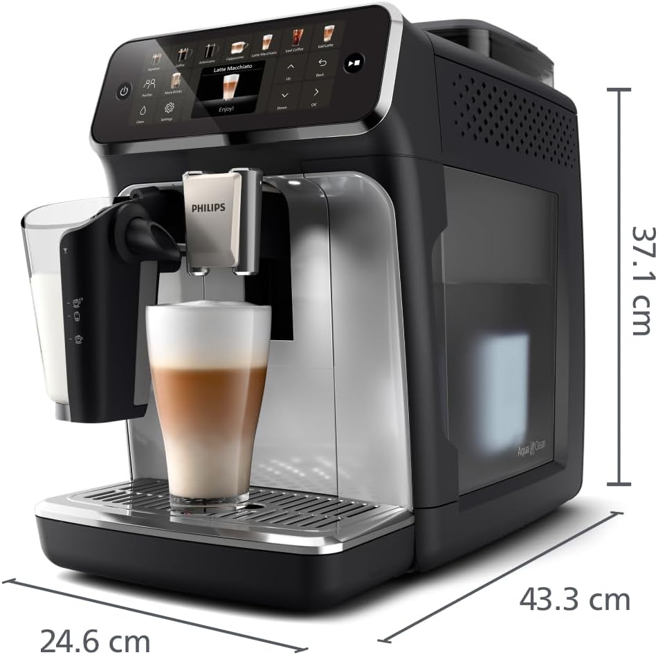 Philips EP5546/70 5500 Series LatteGo Kaffeevollautomat 1,8L – SilentBrew, 20 Getränke, QuickStart, Schwarz/Silber