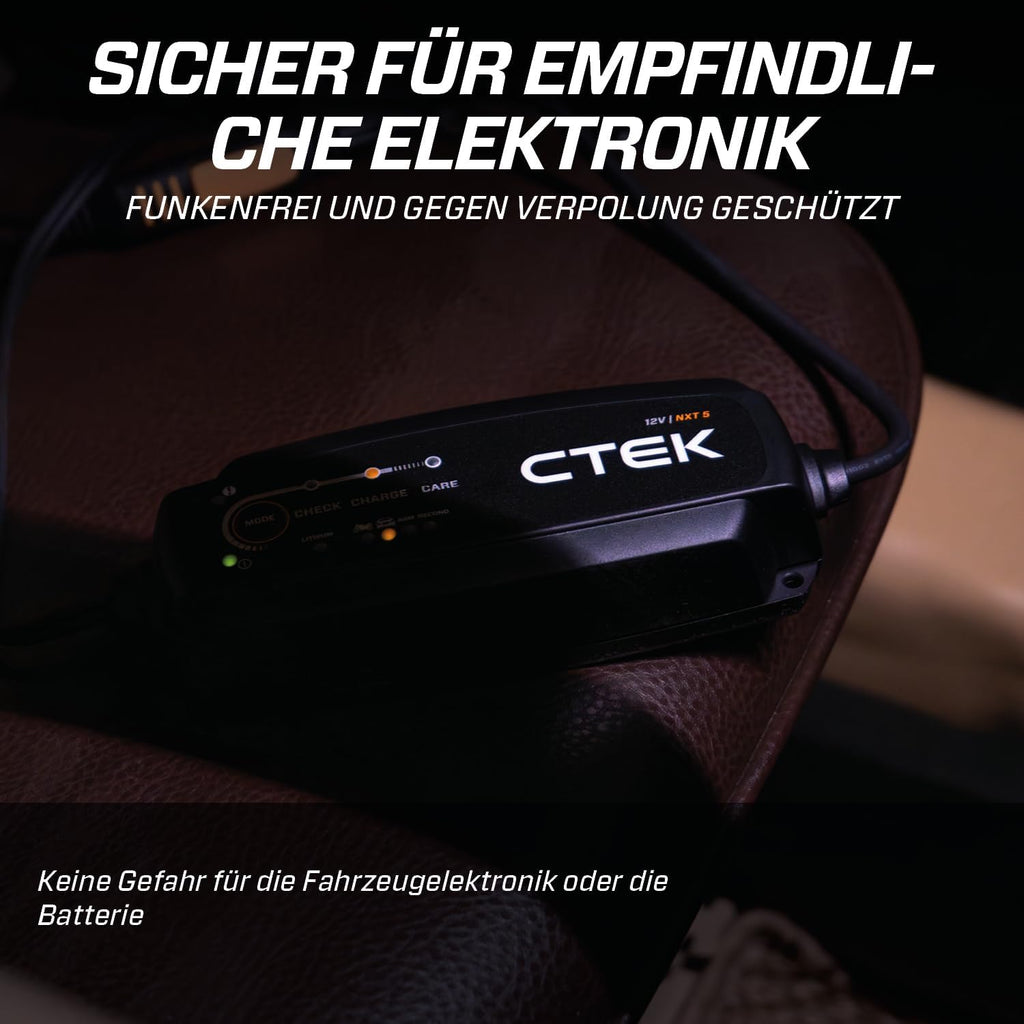 CTEK 40-659 Batterieladegerät 12V 5A – LiFePO4 & Blei, Desulfatierung, AGM, Temperaturkompensation