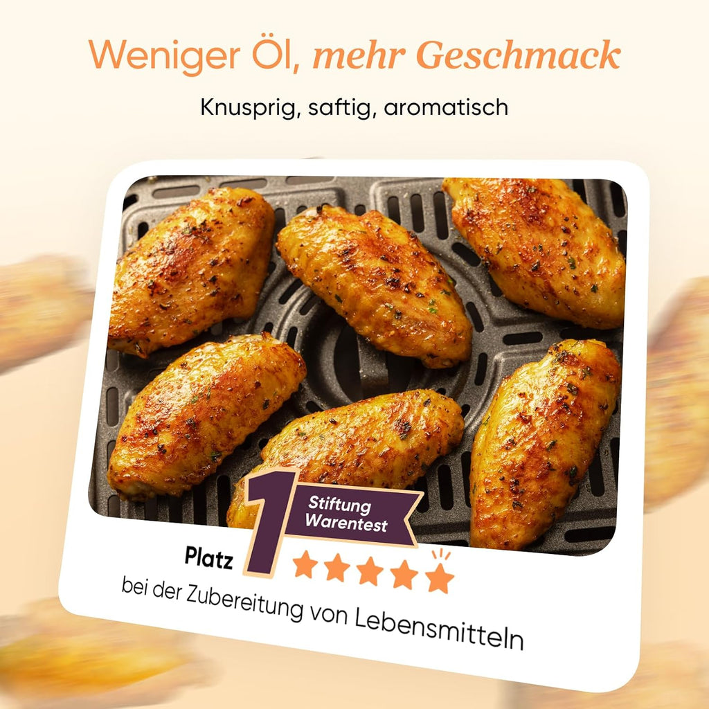 Cosori CAF-R903 Dual Zone Heißluftfritteuse 8,5L – Sichtfenster, Sync & Match, 1750W, Gold
