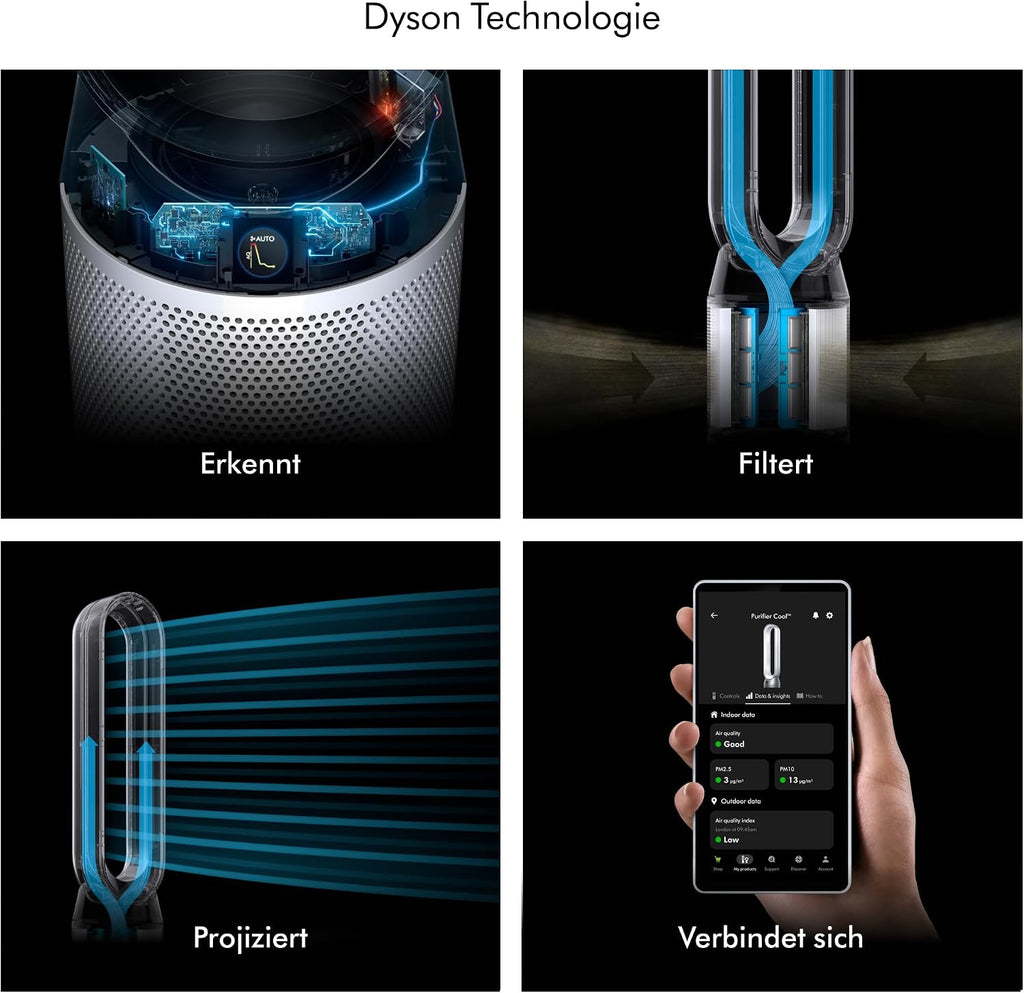 Dyson TP11 Purifier Cool Luftreiniger & Ventilator – HEPA H13, 99,95%, Air Multiplier, App, Weiß