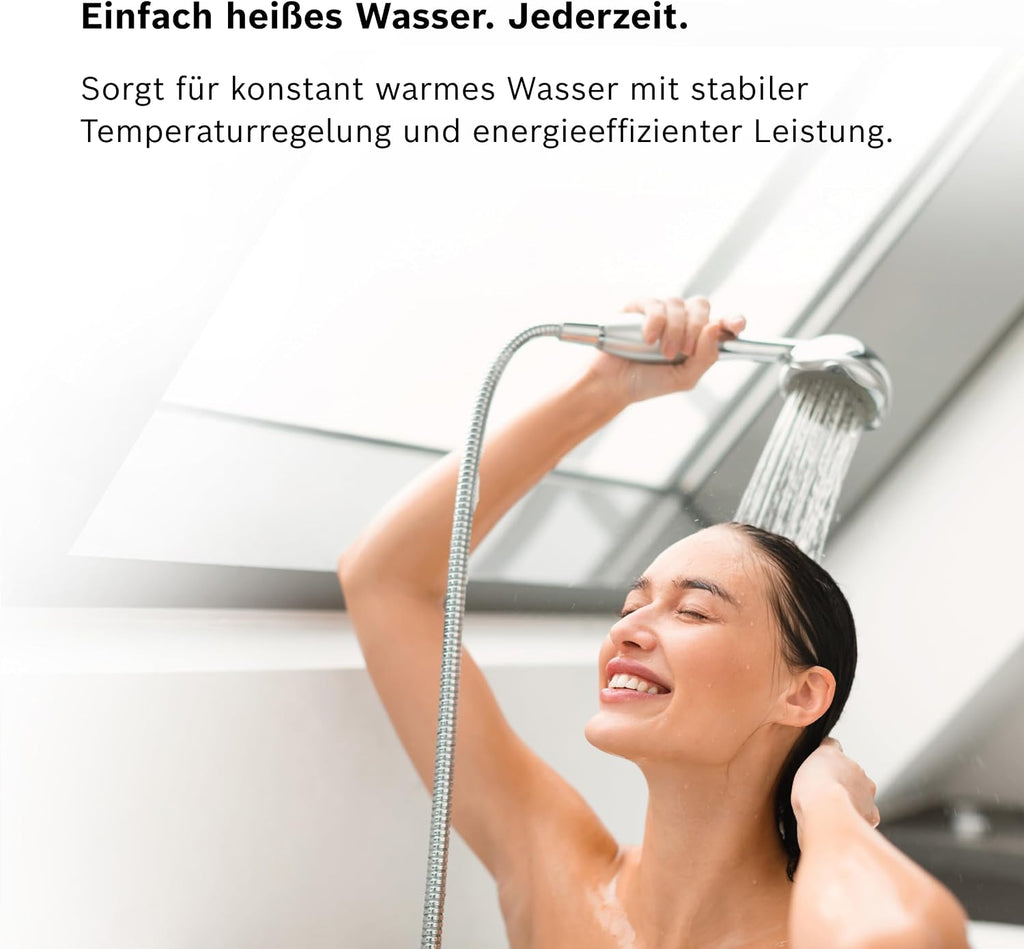 Bosch Thermotechnik Tronic Line 21kW Durchlauferhitzer – 400V, 60°C, WiFi, Clickfix 2.0, EEK A, Edelstahl