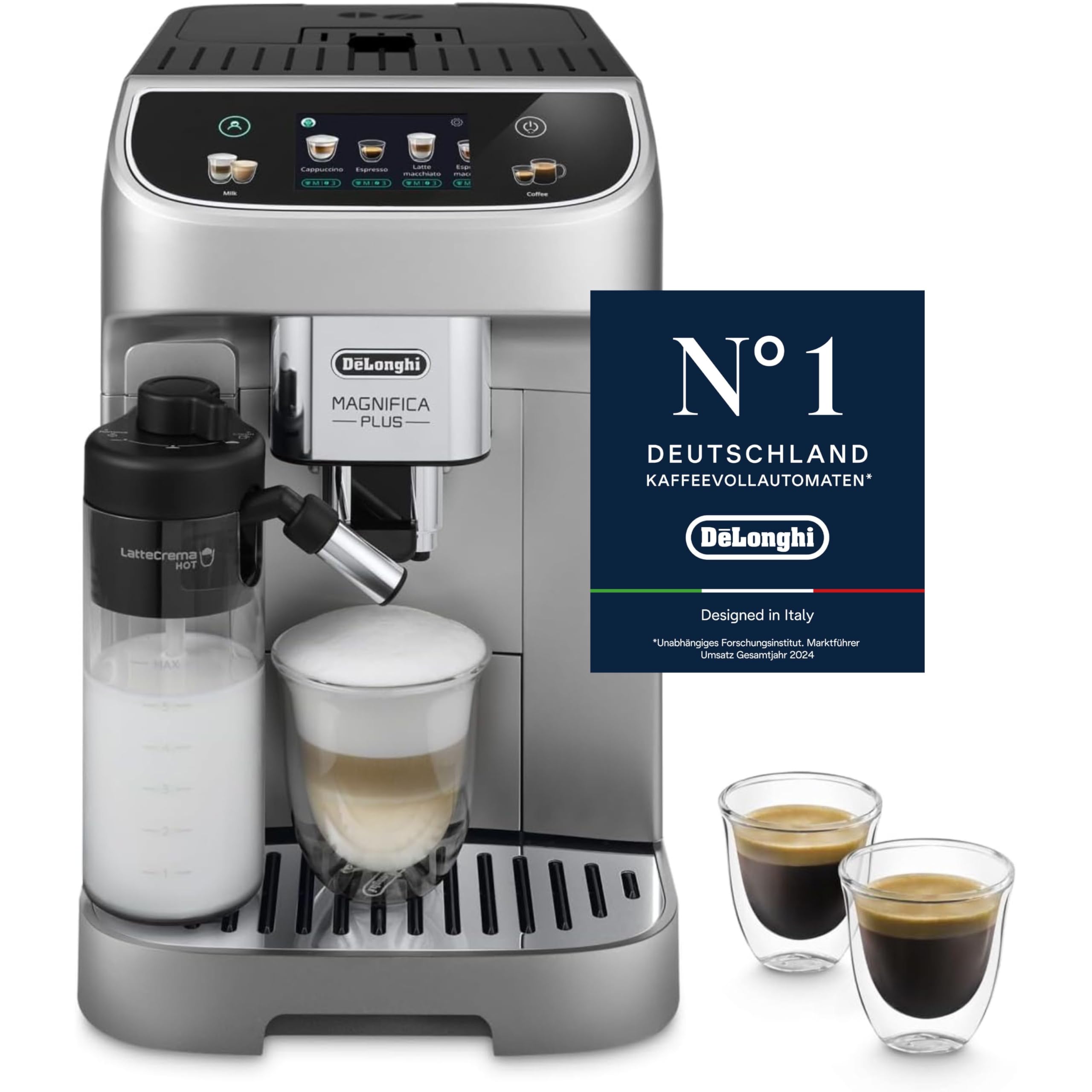 De'Longhi Magnifica Evo ECAM312.80.TB Kaffeevollautomat 1,8L – 13 Getränke, LatteCrema, Touch, Titan Schwarz