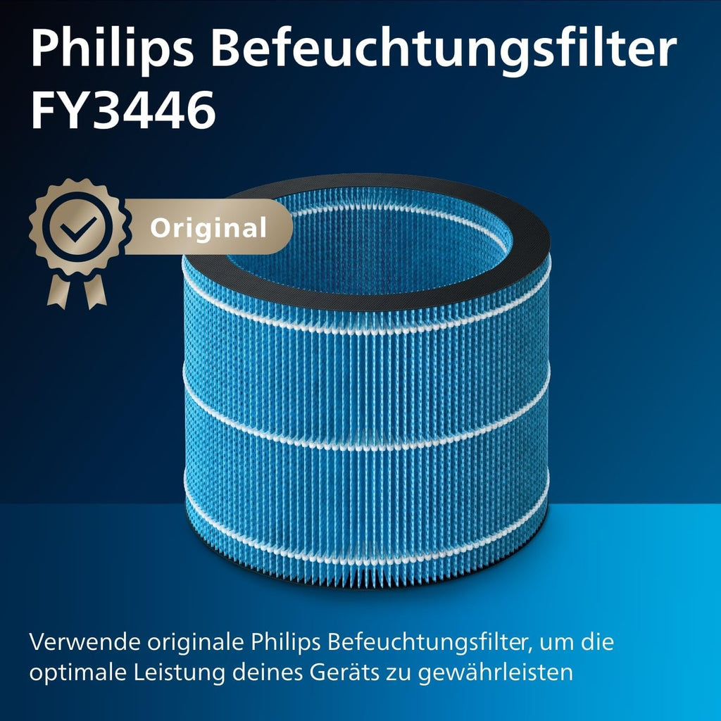 Philips HU3916/10 3000 Series Luftbefeuchter 3L – 99% bakterienreduziert, 45m², 360°, 20h, 9h Timer, Weiß