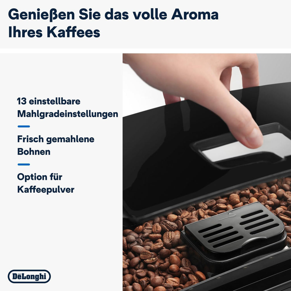 De'Longhi Magnifica S ECAM11.112.B Kaffeevollautomat – Mahlwerk, Milchschaumdüse, 2-Tassen, Schwarz