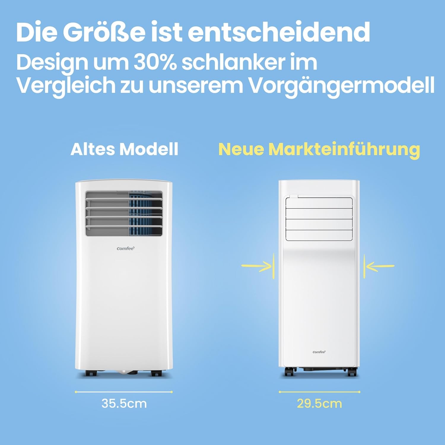 Comfee Breezy Cool Pro 2.6 Mobiles Klimagerät 9.000 BTU – A, R290, App & Alexa, Weiß