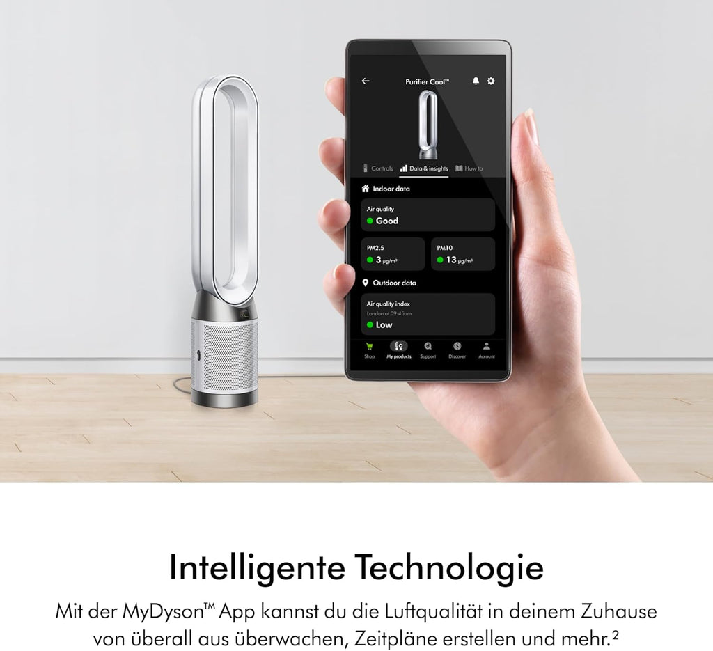 Dyson TP11 Purifier Cool Luftreiniger & Ventilator – HEPA H13, 99,95%, Air Multiplier, App, Weiß