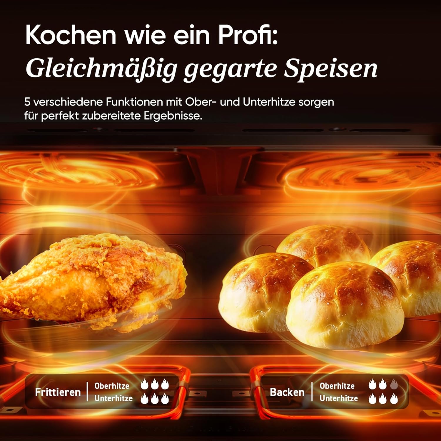 Cosori TF102S DualBlaze Heißluftfritteuse 10L – 3D Heizung, NTC-Sensor, 240°C, WiFi, 2800W, Schwarz
