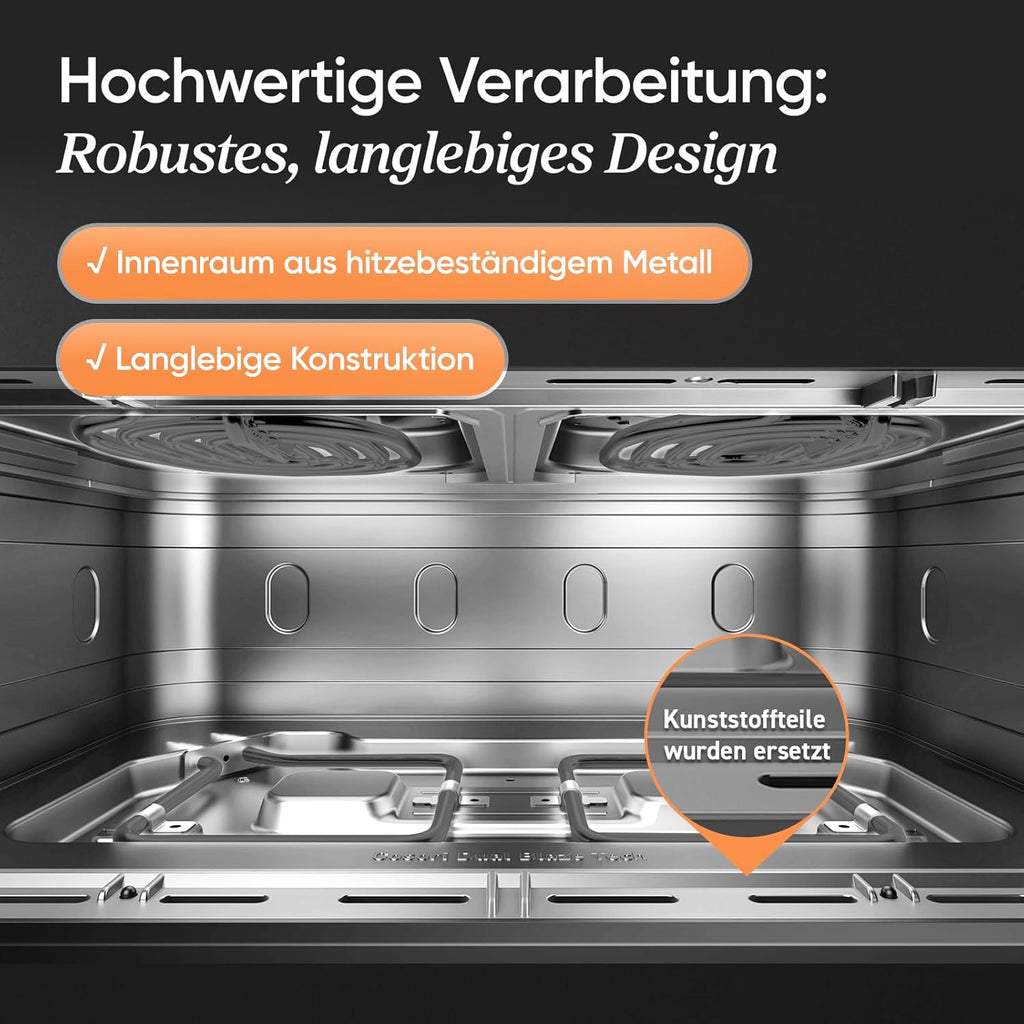 Cosori TF102S DualBlaze Heißluftfritteuse 10L – 3D Heizung, NTC-Sensor, 240°C, WiFi, 2800W, Schwarz