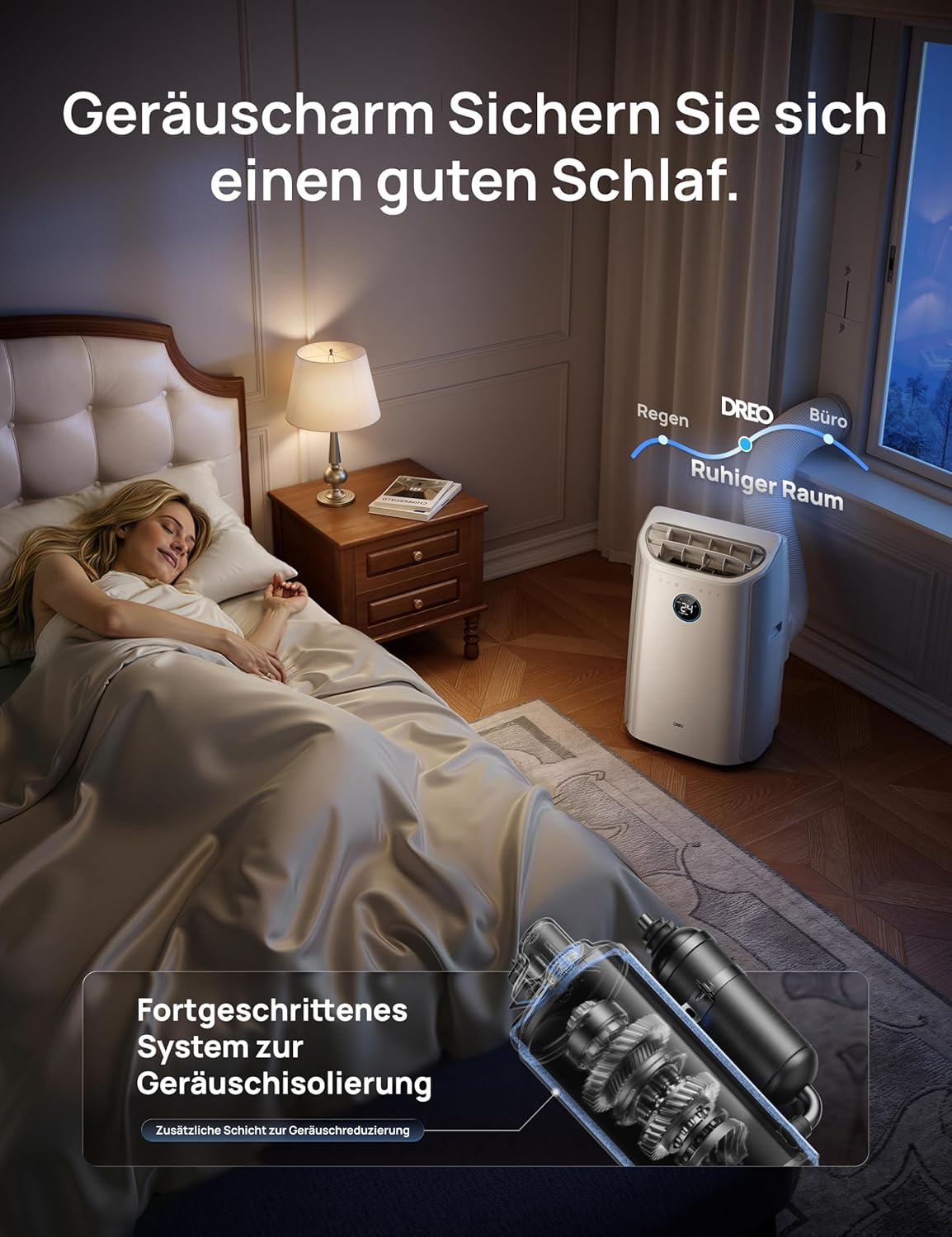 DREO DR-HAC006S Mobiles Klimagerät 12.000 BTU – 3-in-1, R290, EEK A, WiFi, Alexa, 45dB, Weiß