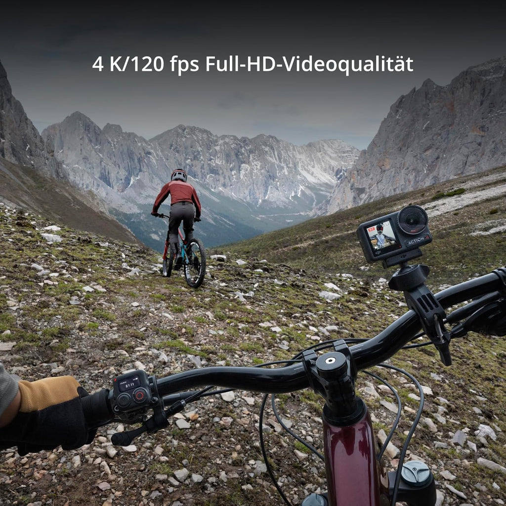 DJI Osmo Action 4 Essential Combo 4K Actionkamera – 1/1.3" Sensor, 155°, 10-Bit, IP68, 150 Min, Schwarz